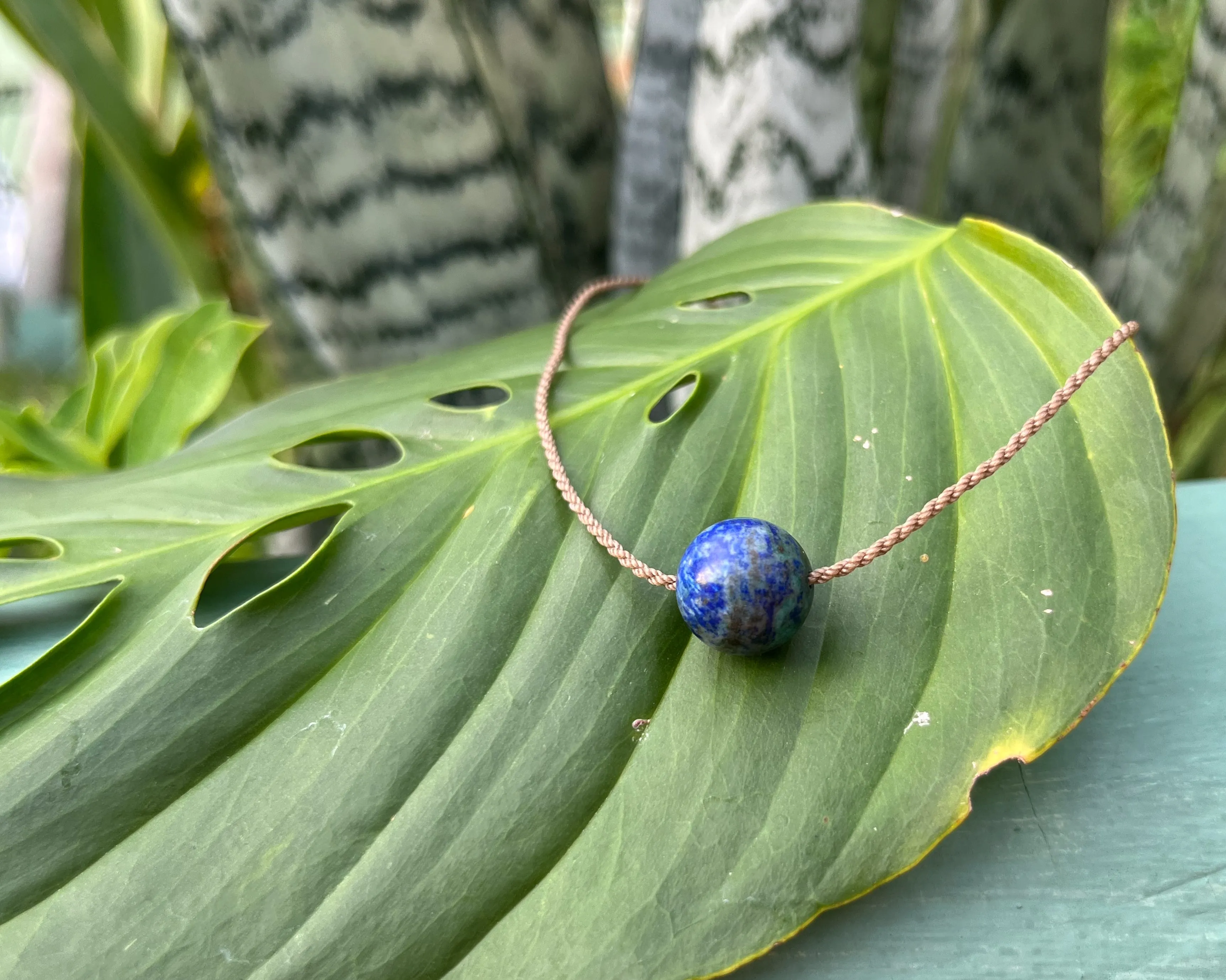 Classic Single Necklace-1233-Azurite