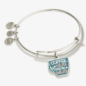 'Coffee, A Hug in a Mug' Charm Bangle Bracelet