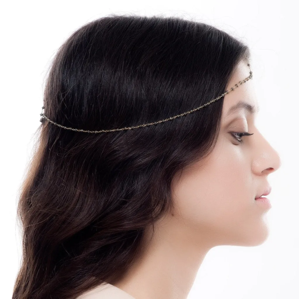 Corpus Hair Wreath - Pyrite - Gold Plated Silver