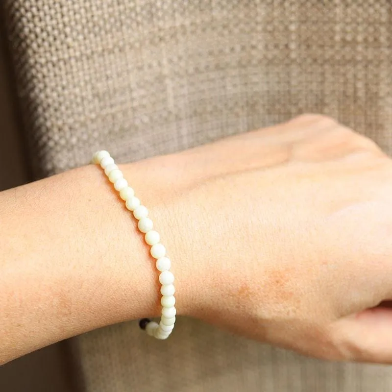 Cream Jade Delicate Bracelet