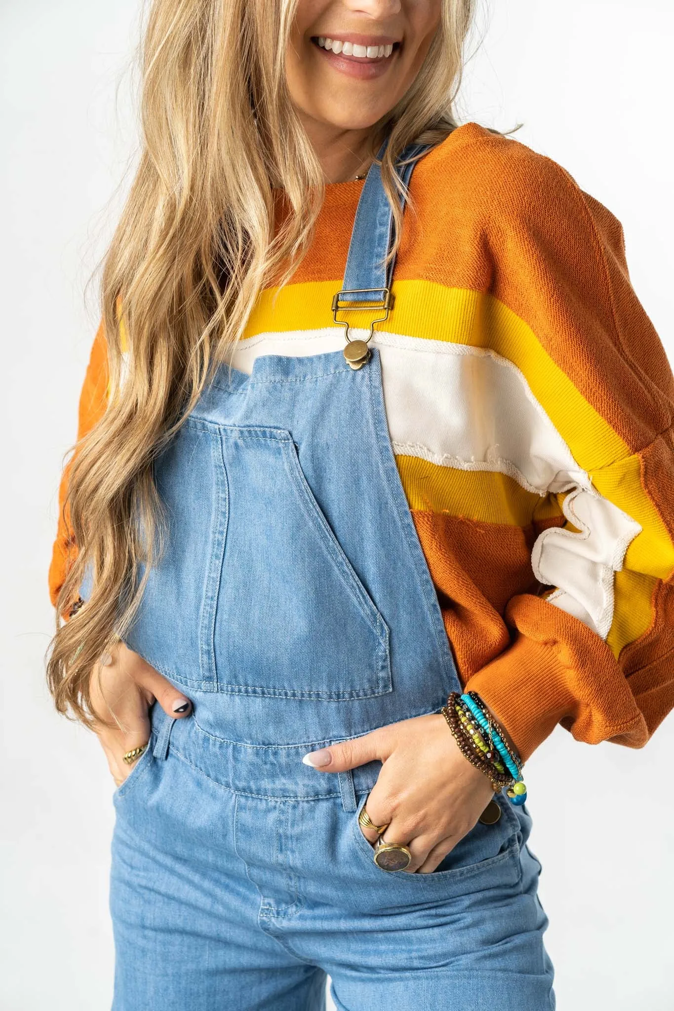 Donna Flared Overalls - Denim