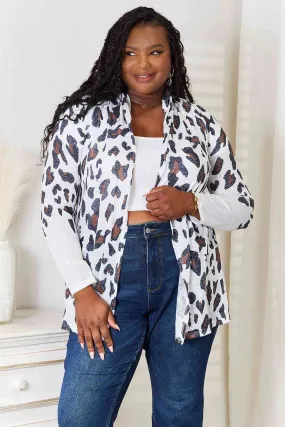 Double Take Leopard Long Sleeve Cardigan