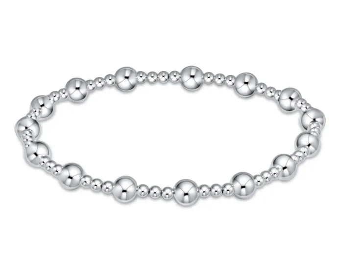 E Newton Classic Sincerity Pattern Bead Bracelet - Sterling