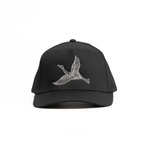 Embroidered Crane Snapback Hat