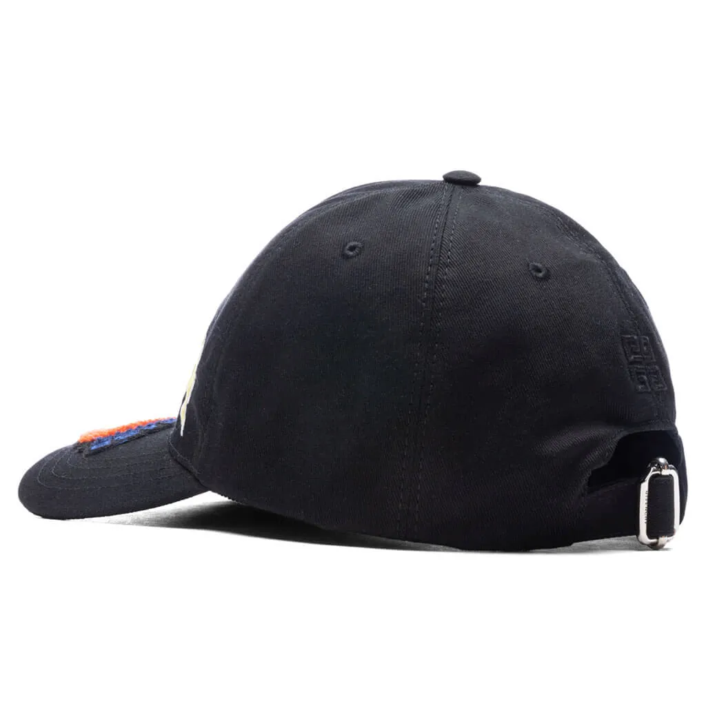 Embroidered Logo Curved Cap - Black