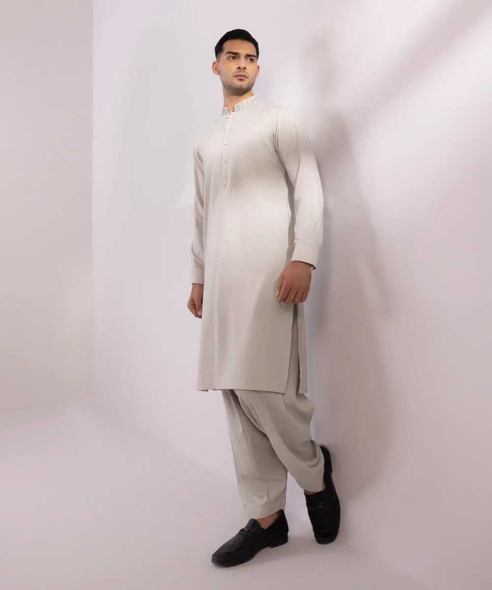 Embroidered Wash & Wear Suit