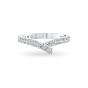 Eternity Ribbon Diamond Wedding Band Ring - WR007