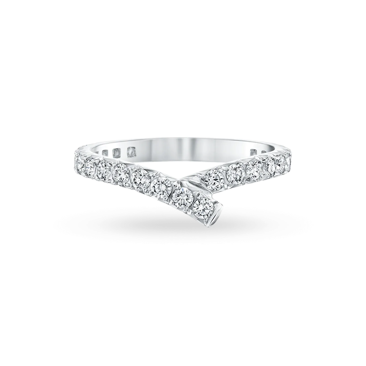 Eternity Ribbon Diamond Wedding Band Ring - WR007