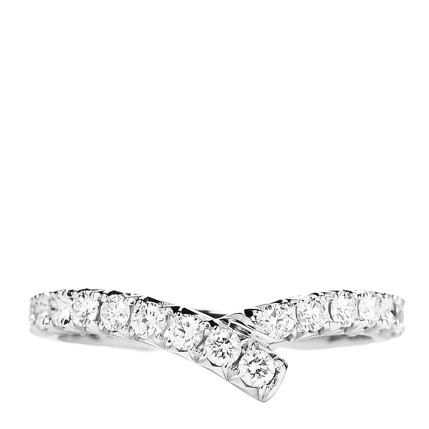 Eternity Ribbon Diamond Wedding Band Ring - WR007