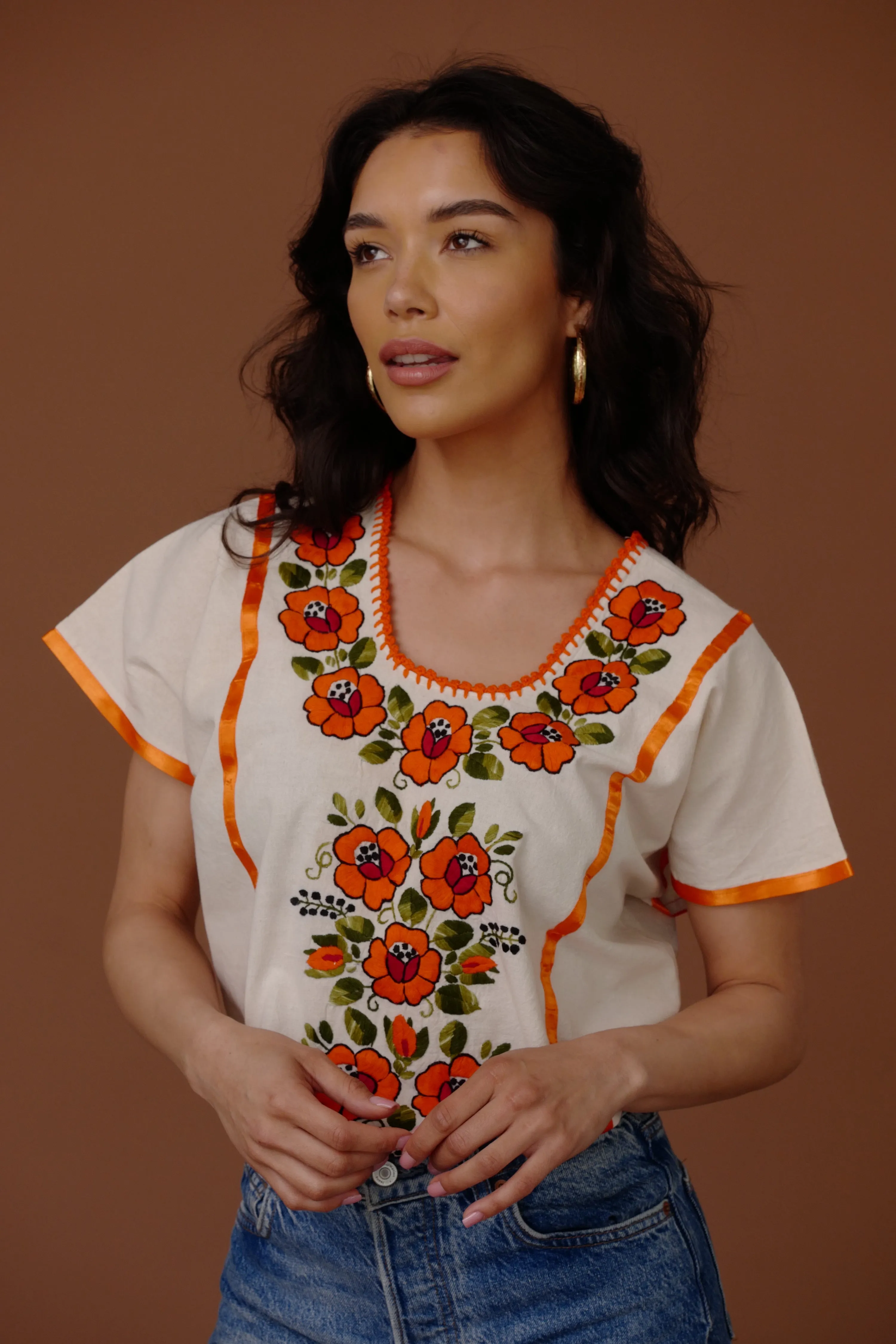 FLOR BOHO BLOUSE / TANGERINE