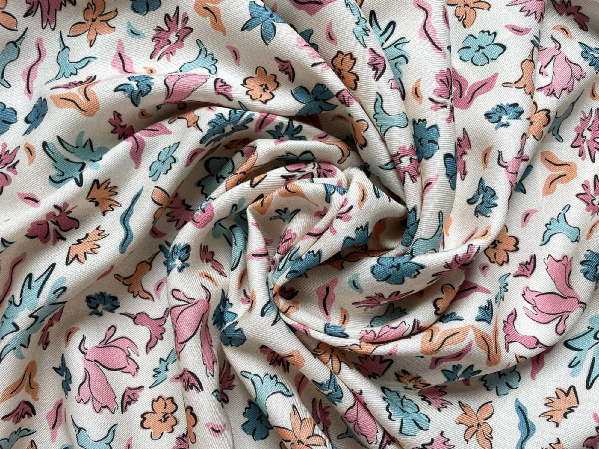 Floral Ecovero Rayon Fabric in Moments