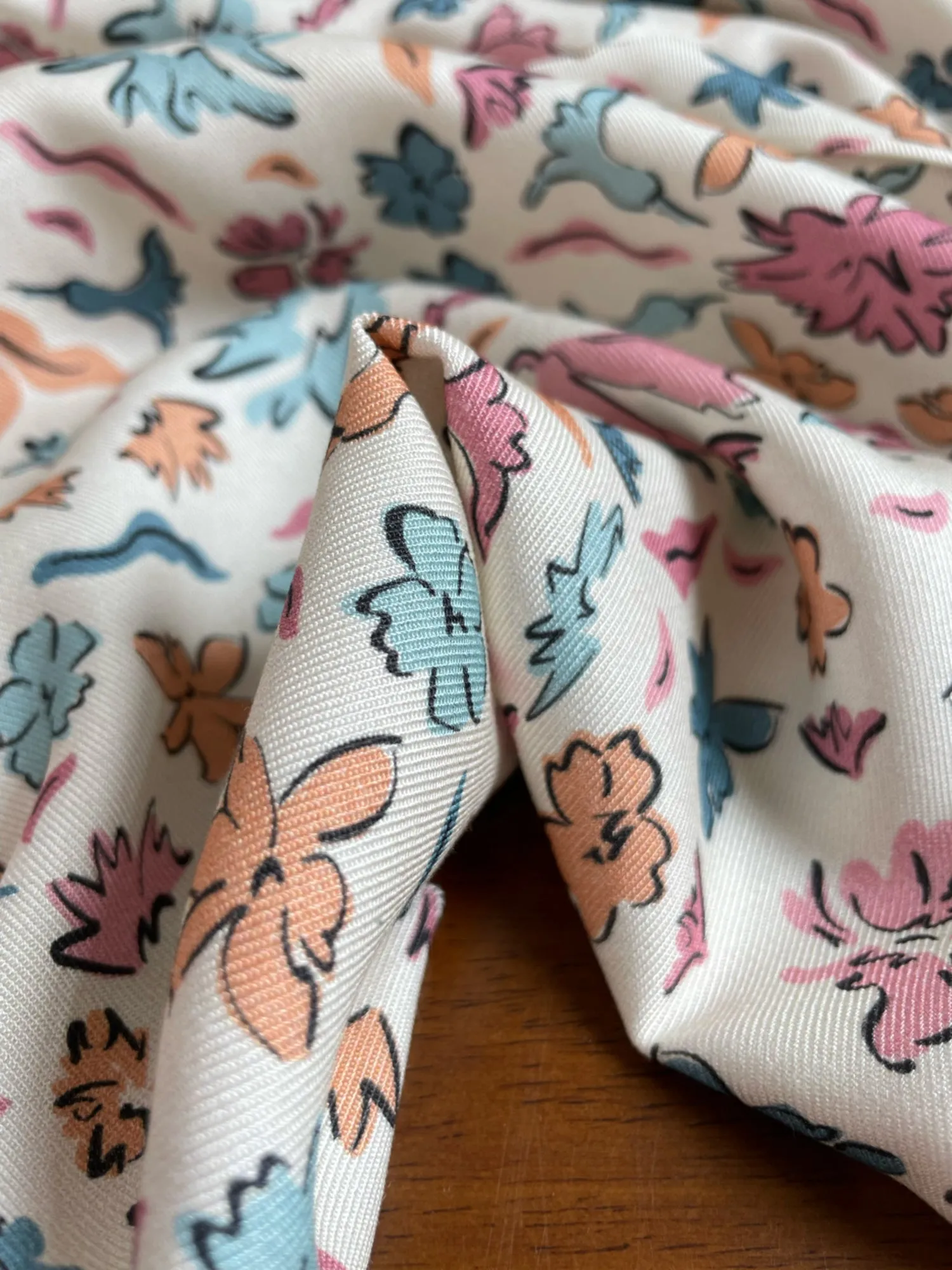 Floral Ecovero Rayon Fabric in Moments