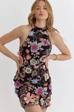 Floral Embroidered Mini Dress