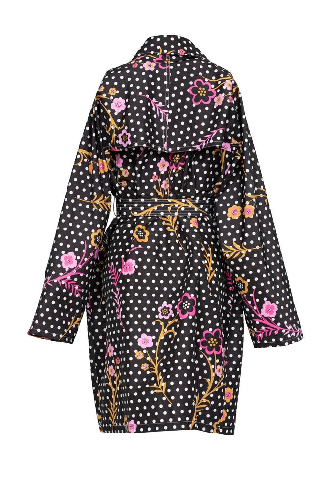 Floral Raincoat Noir