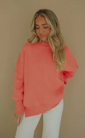 fondest memories sweater - coral