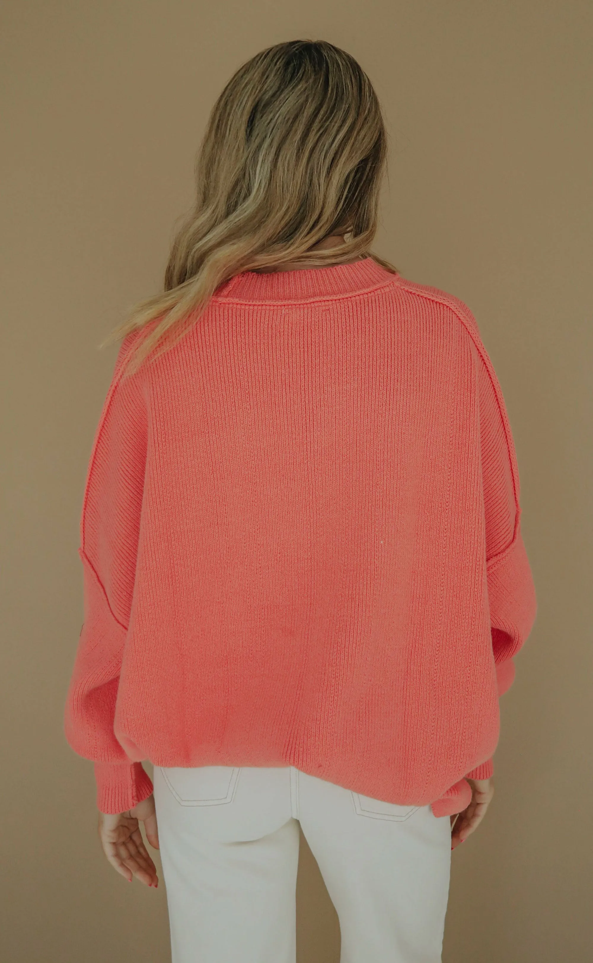 fondest memories sweater - coral