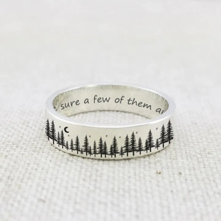 Forest Ring Tree Ring S925 Silver For Nature Lover Gift