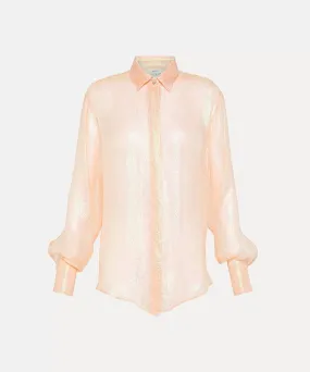 Forte Iridescent Silk Blouse Sorbet