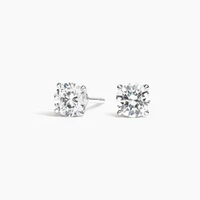 Four Claw Prong Round Diamond Stud Earrings (Setting Only) - DC007