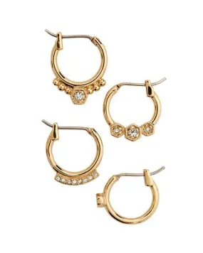 Full Bloom Hoop Earring Set- Gold