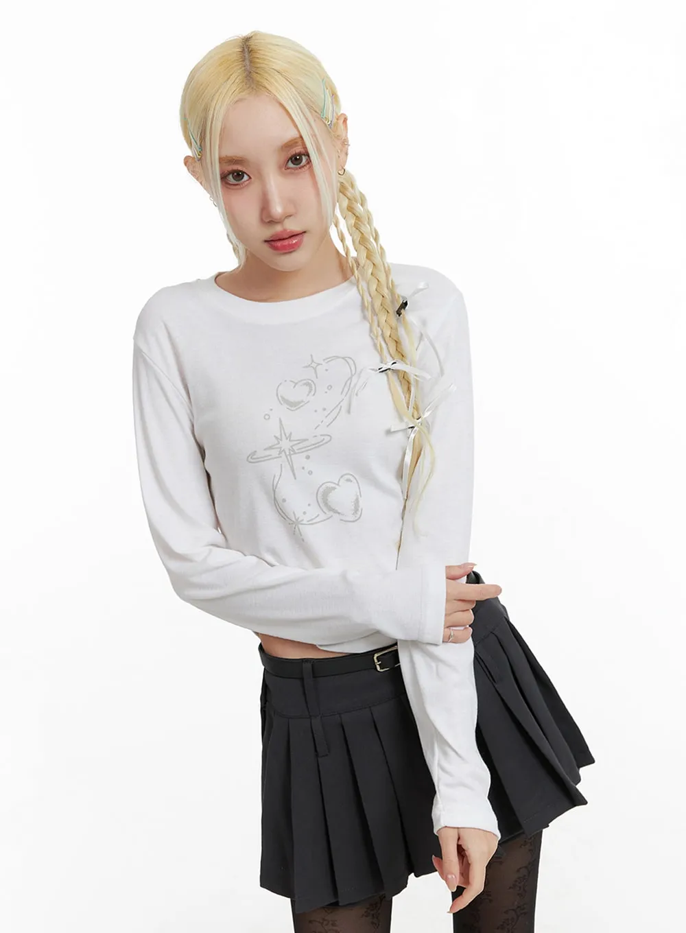 Graphic Cropped Long Sleeve IF408