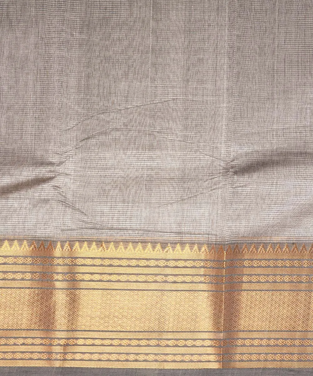 Grey handwoven mangalagiri cotton silk saree