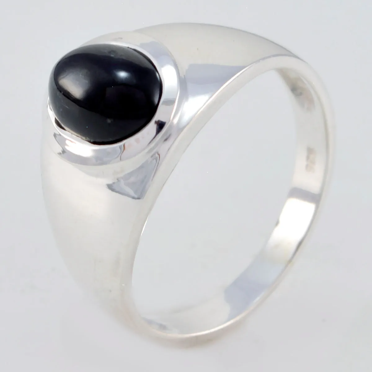 Handcrafted Stone Black Onyx Sterling Silver Ring Highest Jewelry