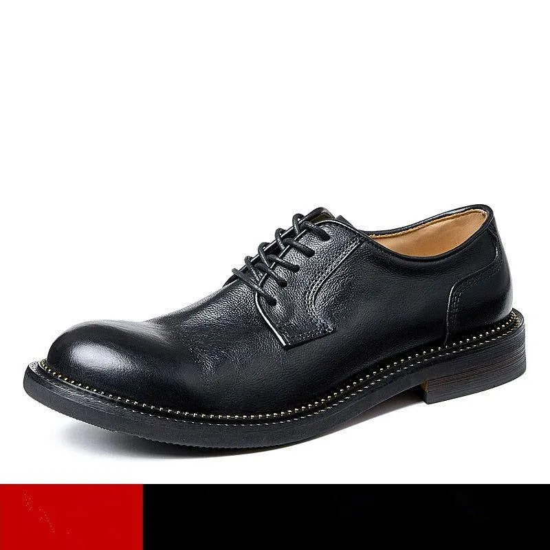 Handmade Retro Leather Oxfords - Men's Casual Shoes QD1245