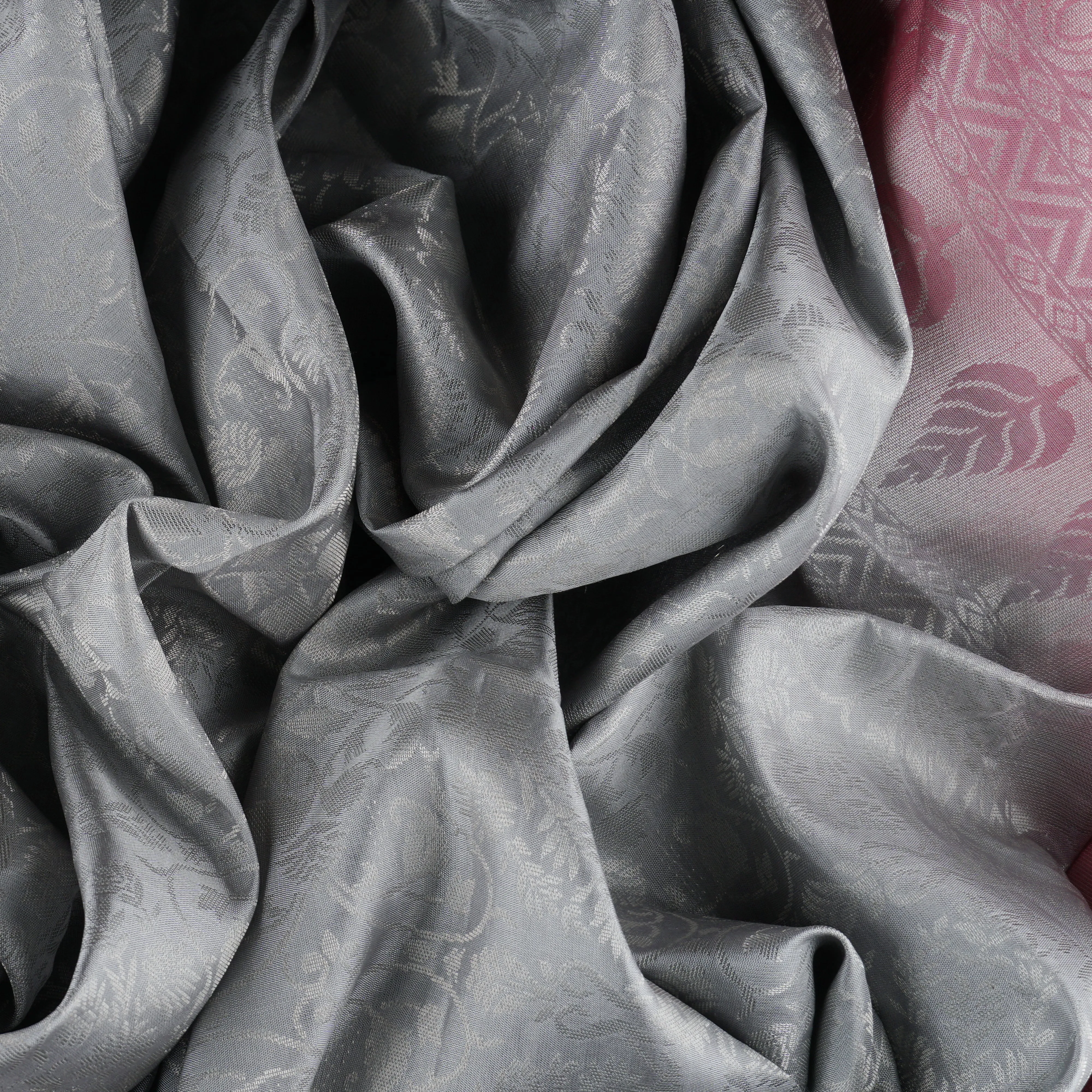 Handwoven Grey with Pink Soft Silk Saree  - 1733T009276DSC