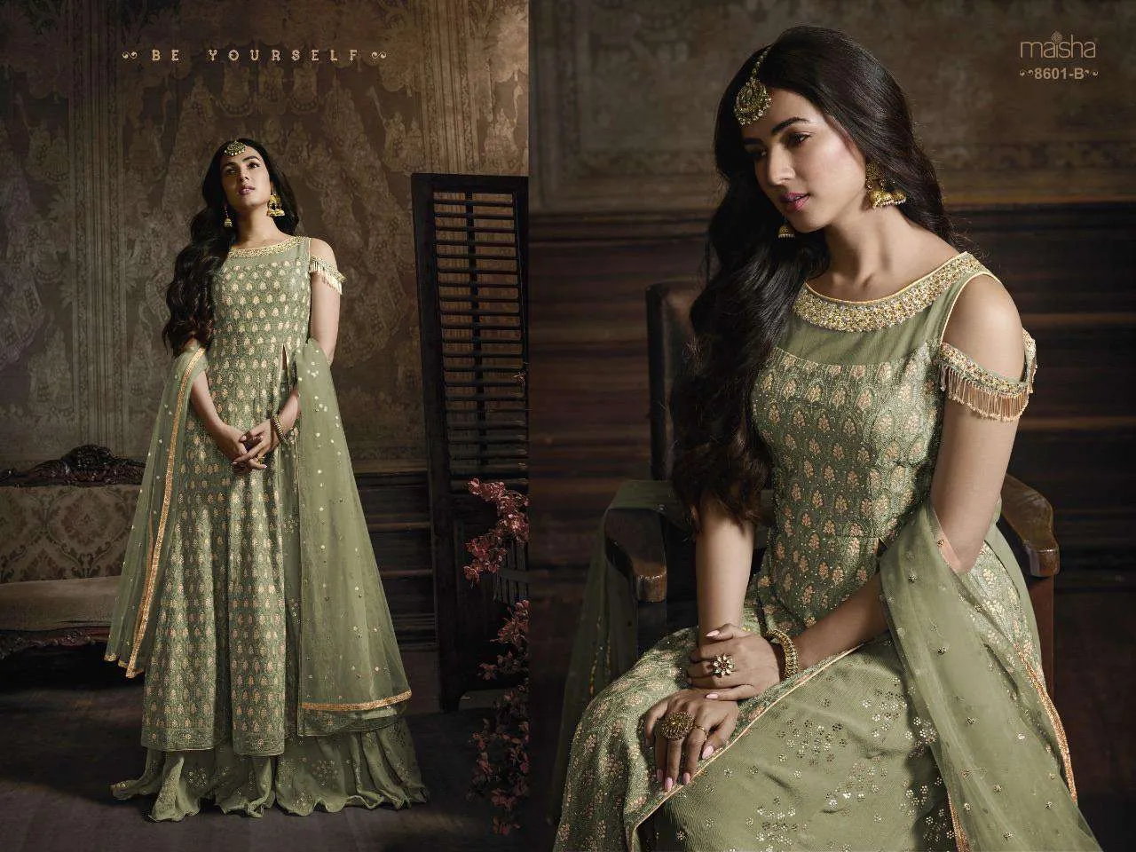 Heavy Designer Embroidered Georgette Party Wear Suit 8601