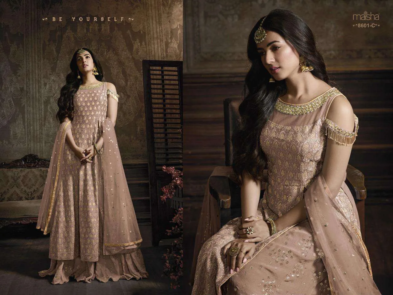 Heavy Designer Embroidered Georgette Party Wear Suit 8601