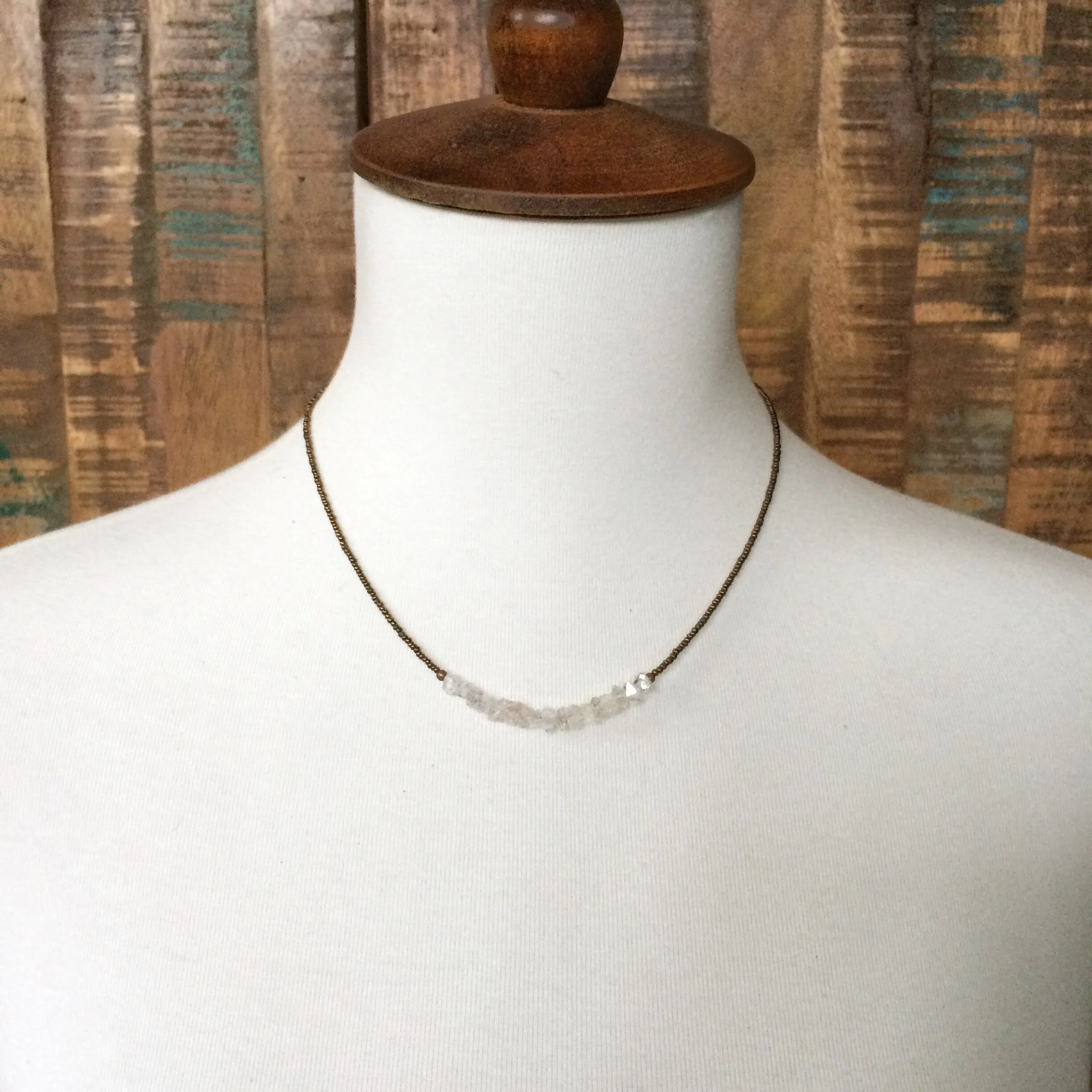 Herkimer Diamond Necklace, Diamond Alternative Necklace, April Birthstone Gift, Ethical Diamond Jewelry, Layering Crystal Necklace