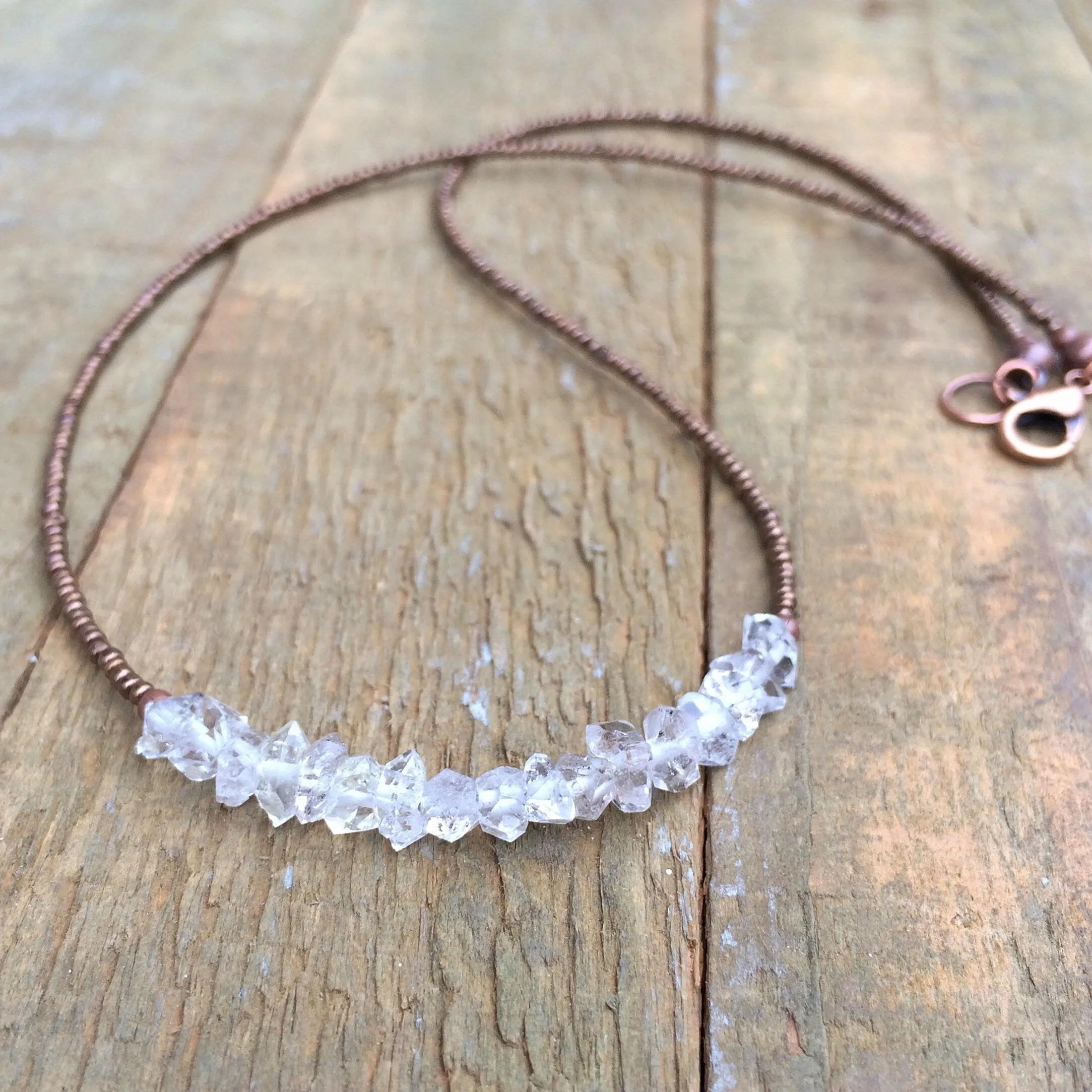 Herkimer Diamond Necklace, Diamond Alternative Necklace, April Birthstone Gift, Ethical Diamond Jewelry, Layering Crystal Necklace