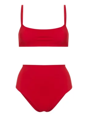 HIGH WAISTED BIKINI WITH STRAIGHT NECKLINE TOP