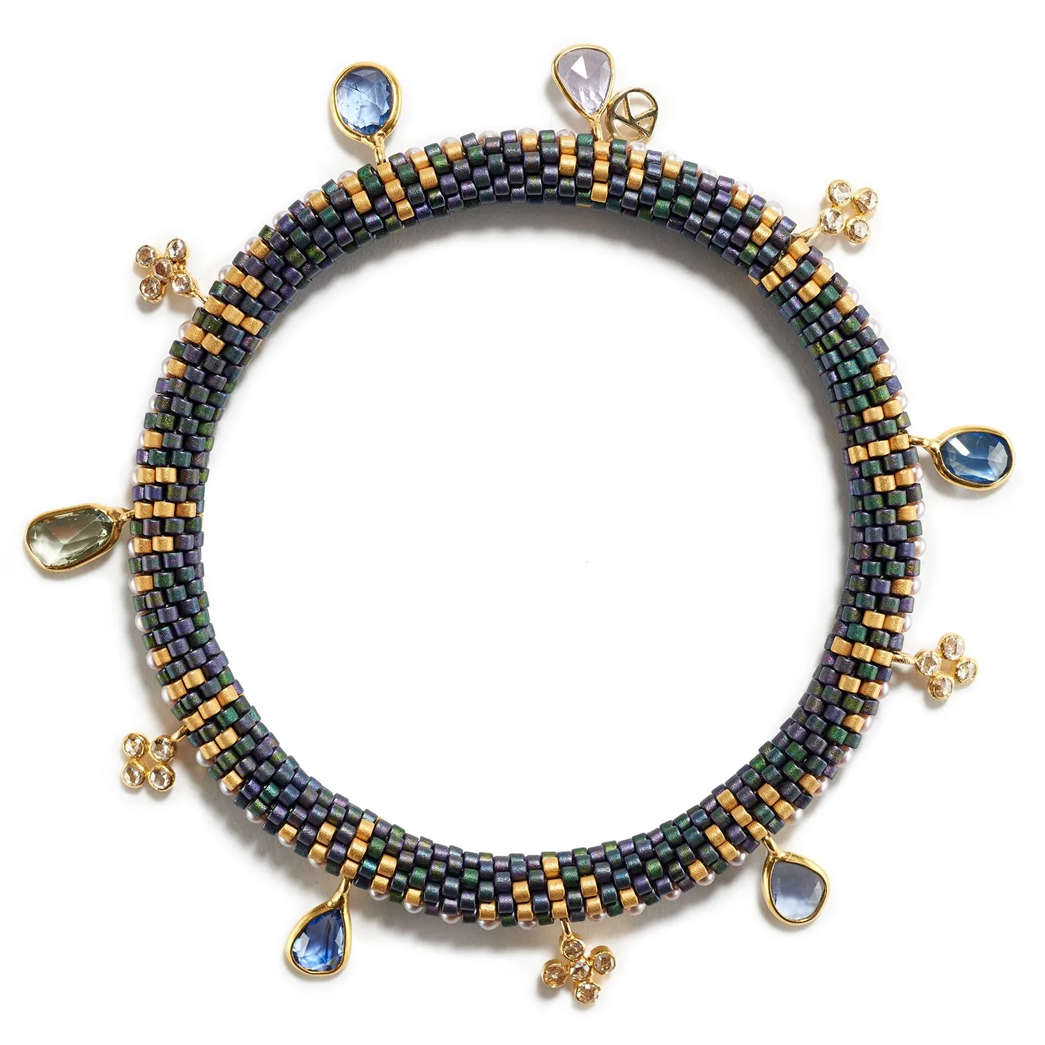 Holiday Bracelet with Sapphires and Diamonds