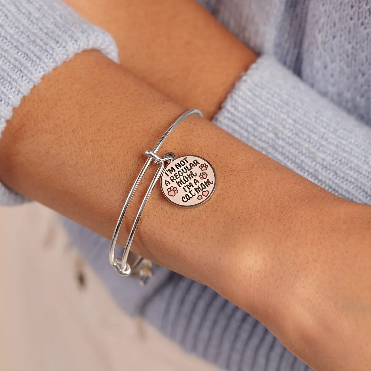 'I’m A Cat Mom' Charm Bangle