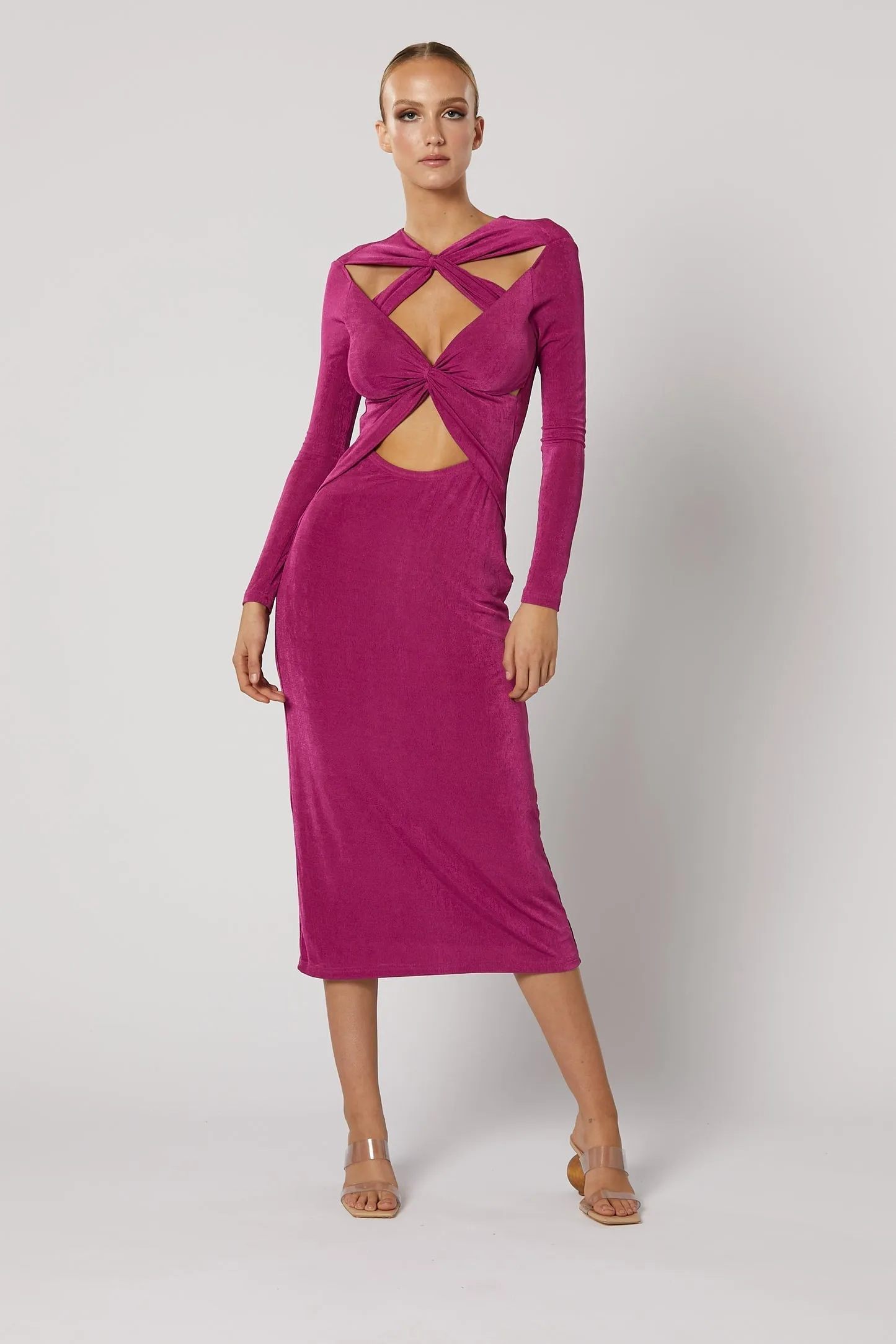 Ithaca Cut Out Dress - Fuchsia