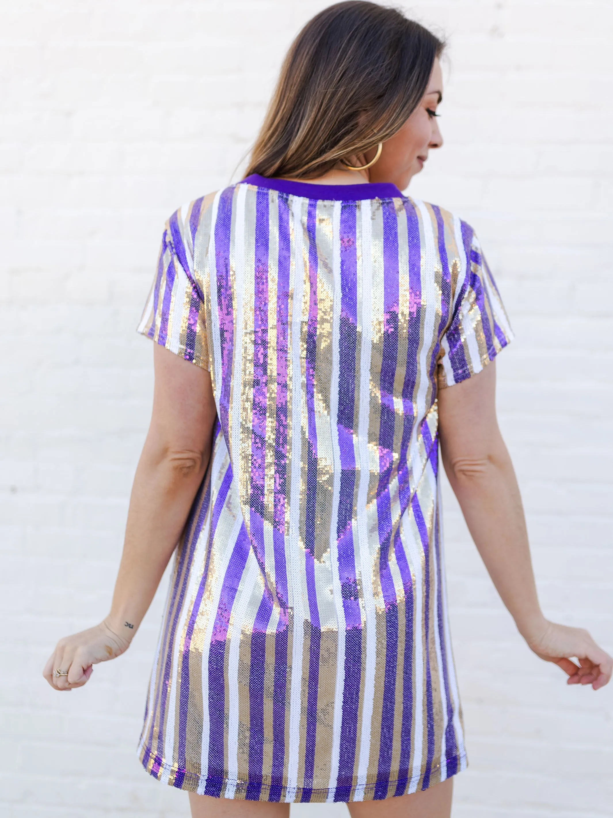 Julia Dress | Purple   Gold