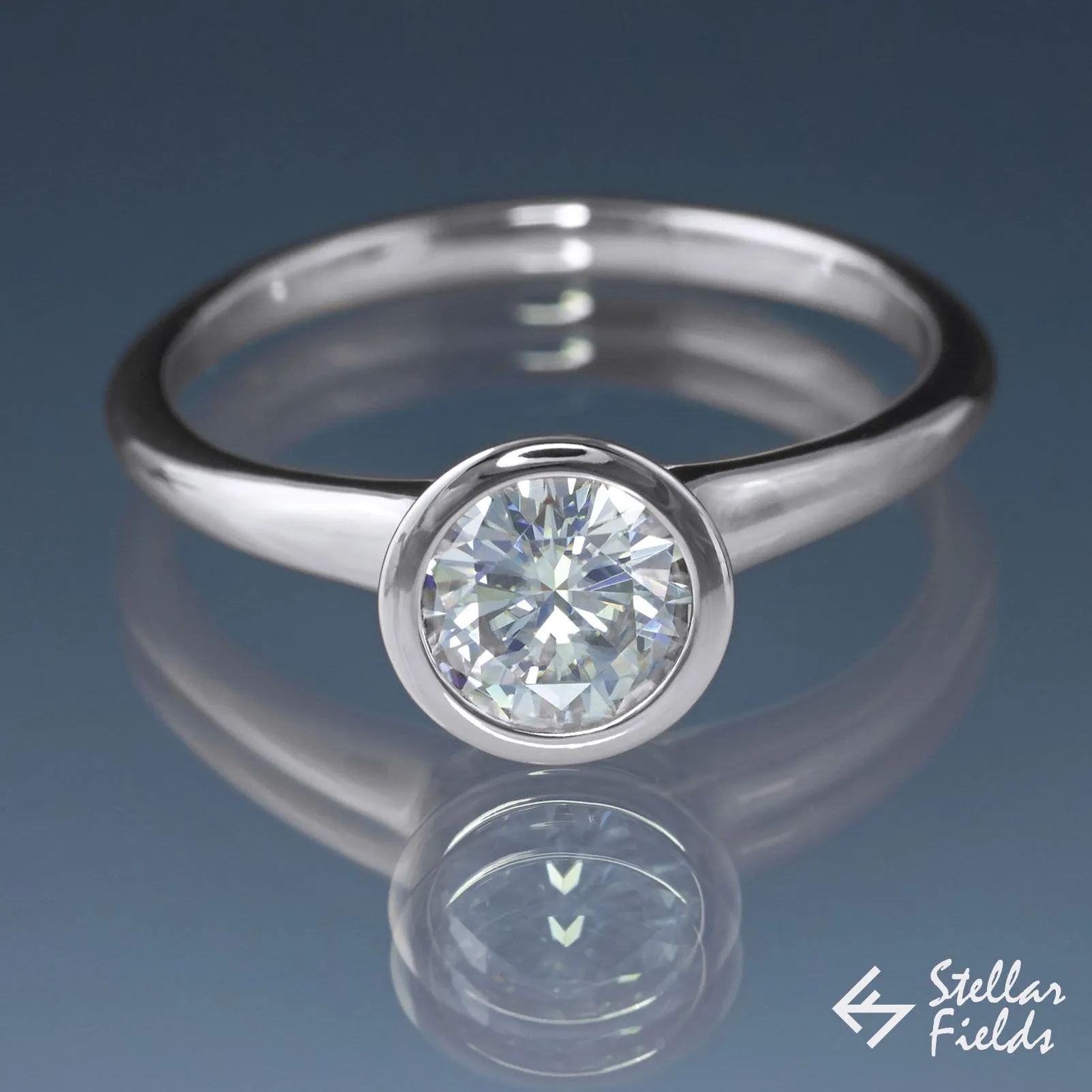 Lab Diamond Bezel Engagement Ring