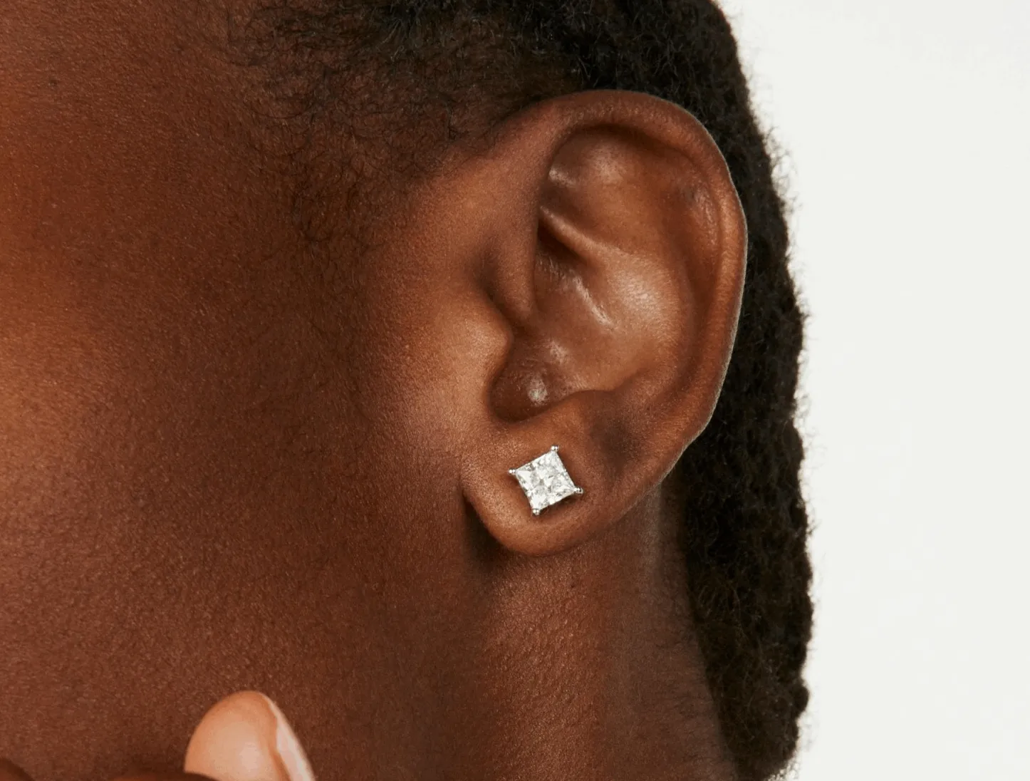 Lab-Grown Diamond 2ct. tw. Princess Studs | White