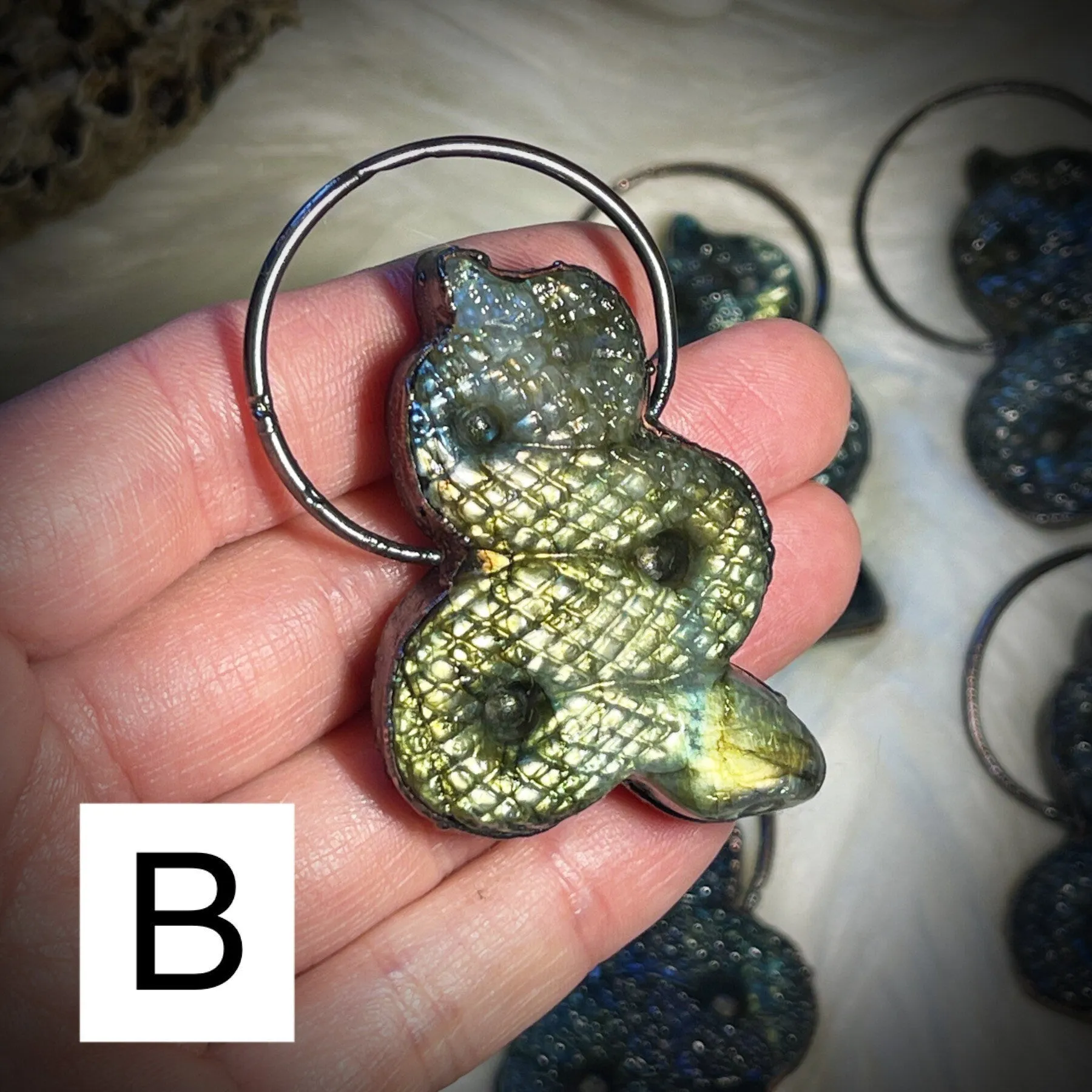 Labradorite snake necklace