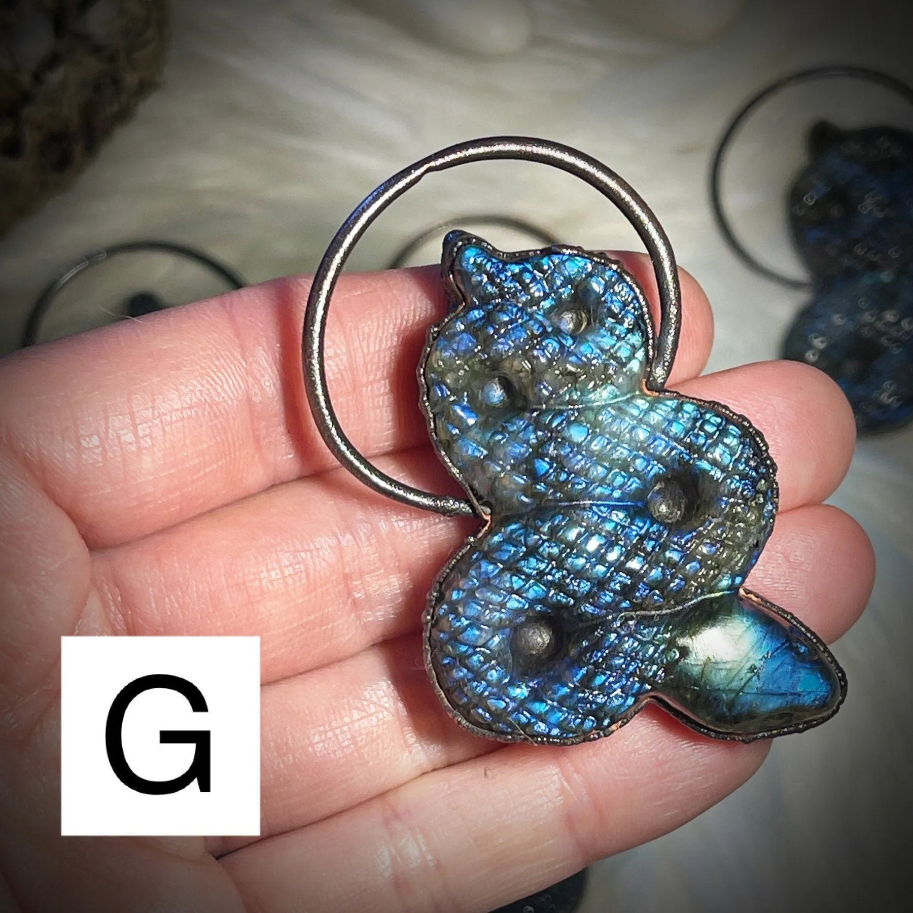 Labradorite snake necklace