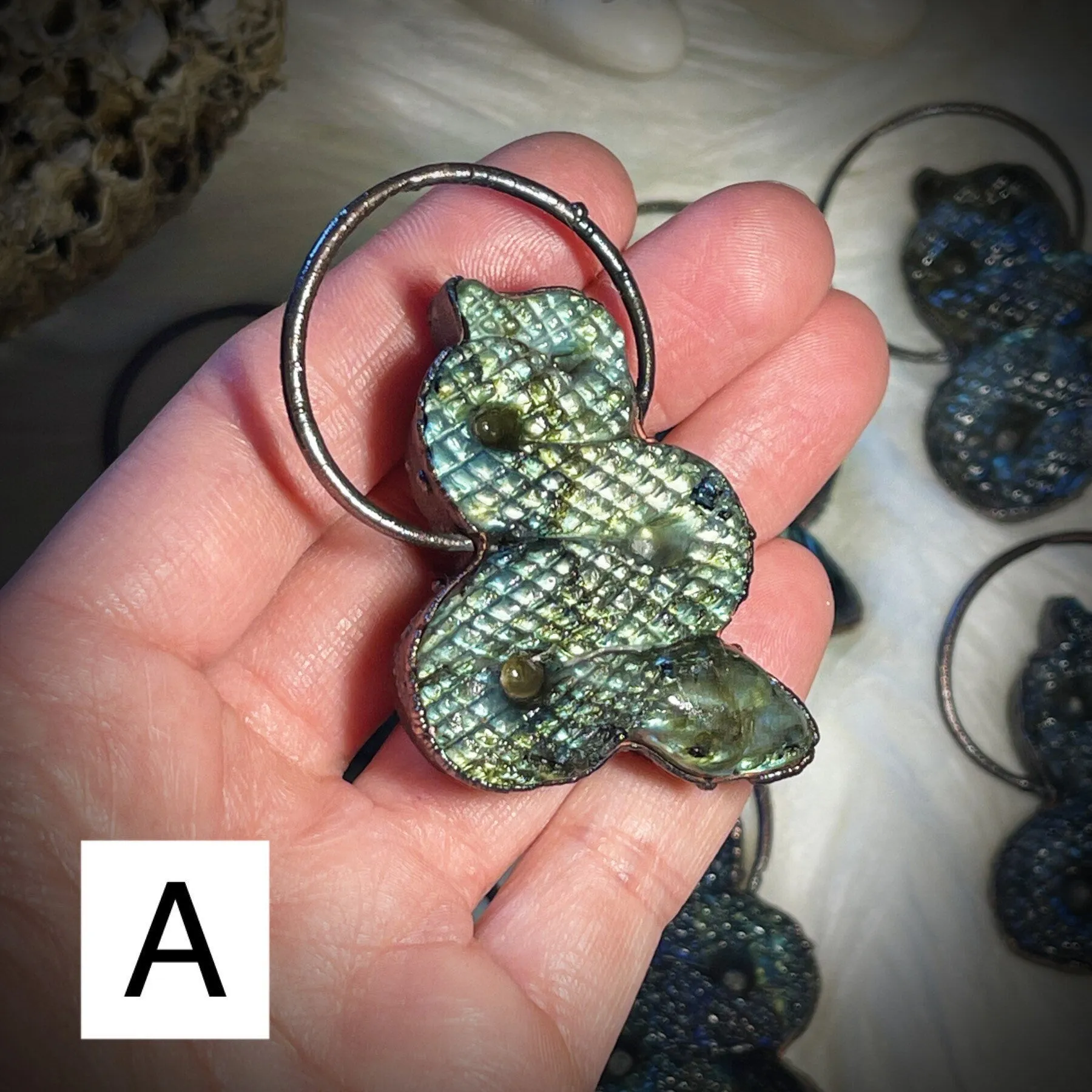 Labradorite snake necklace