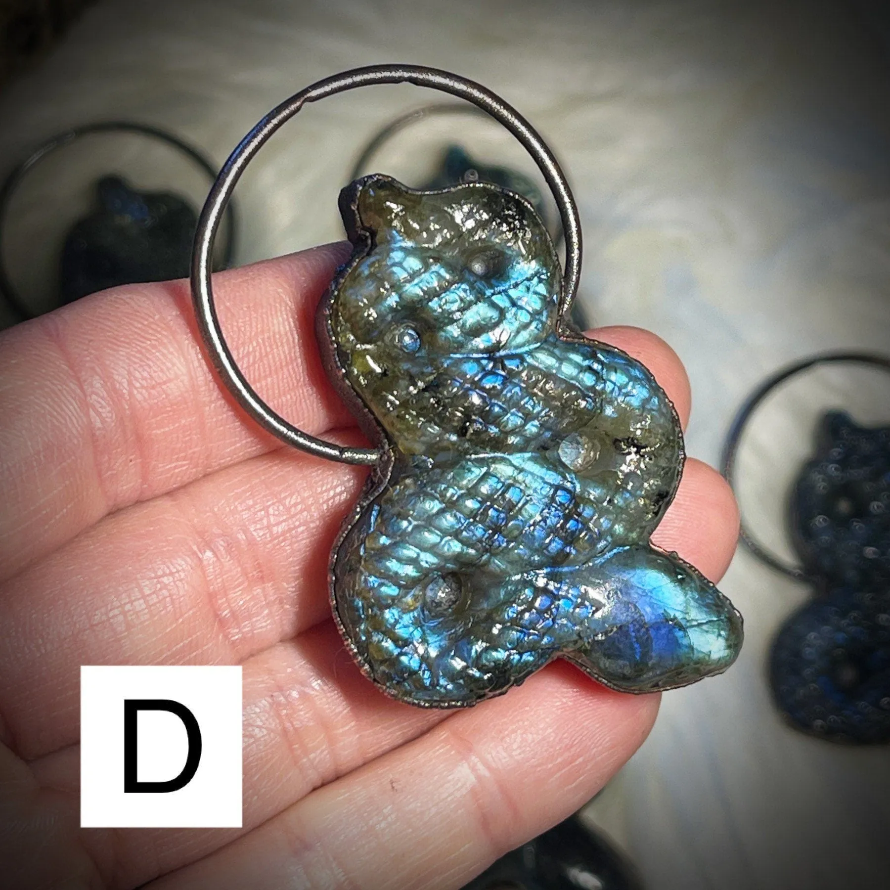 Labradorite snake necklace