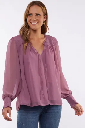 Lauren V Neck Rose Pink Blouse