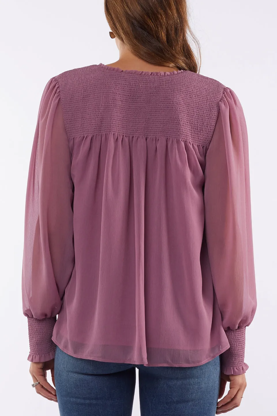 Lauren V Neck Rose Pink Blouse