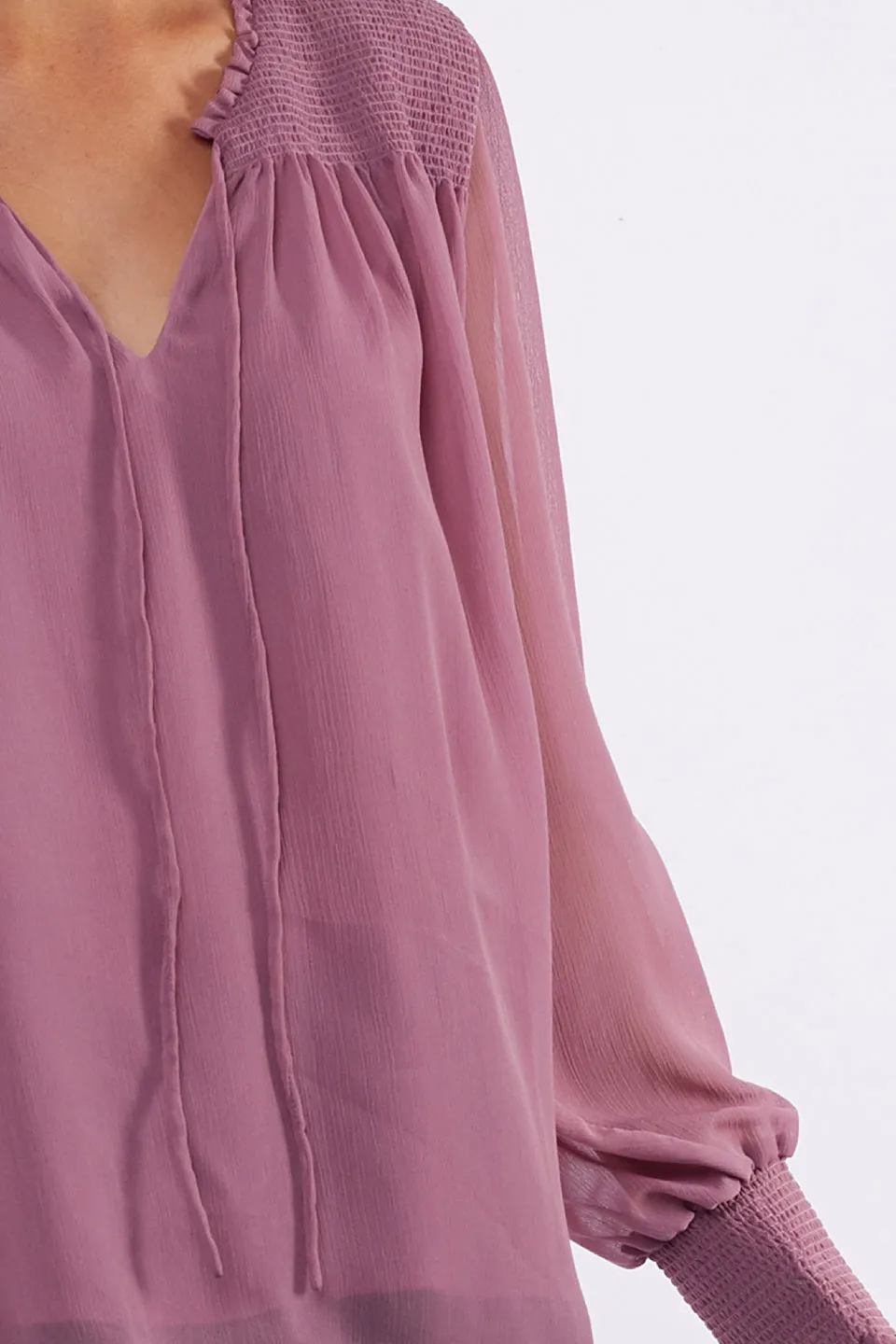 Lauren V Neck Rose Pink Blouse