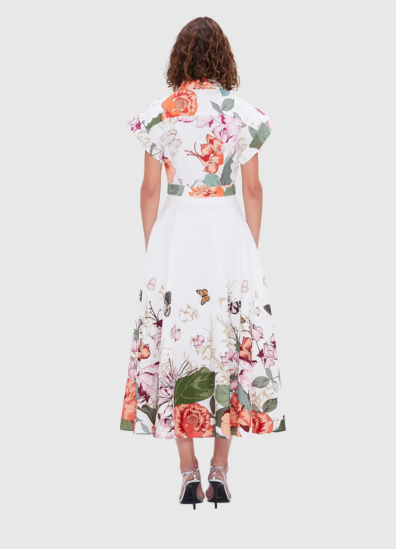 Leo Lin Kalle Top and Irene Skirt - Lush Print in White