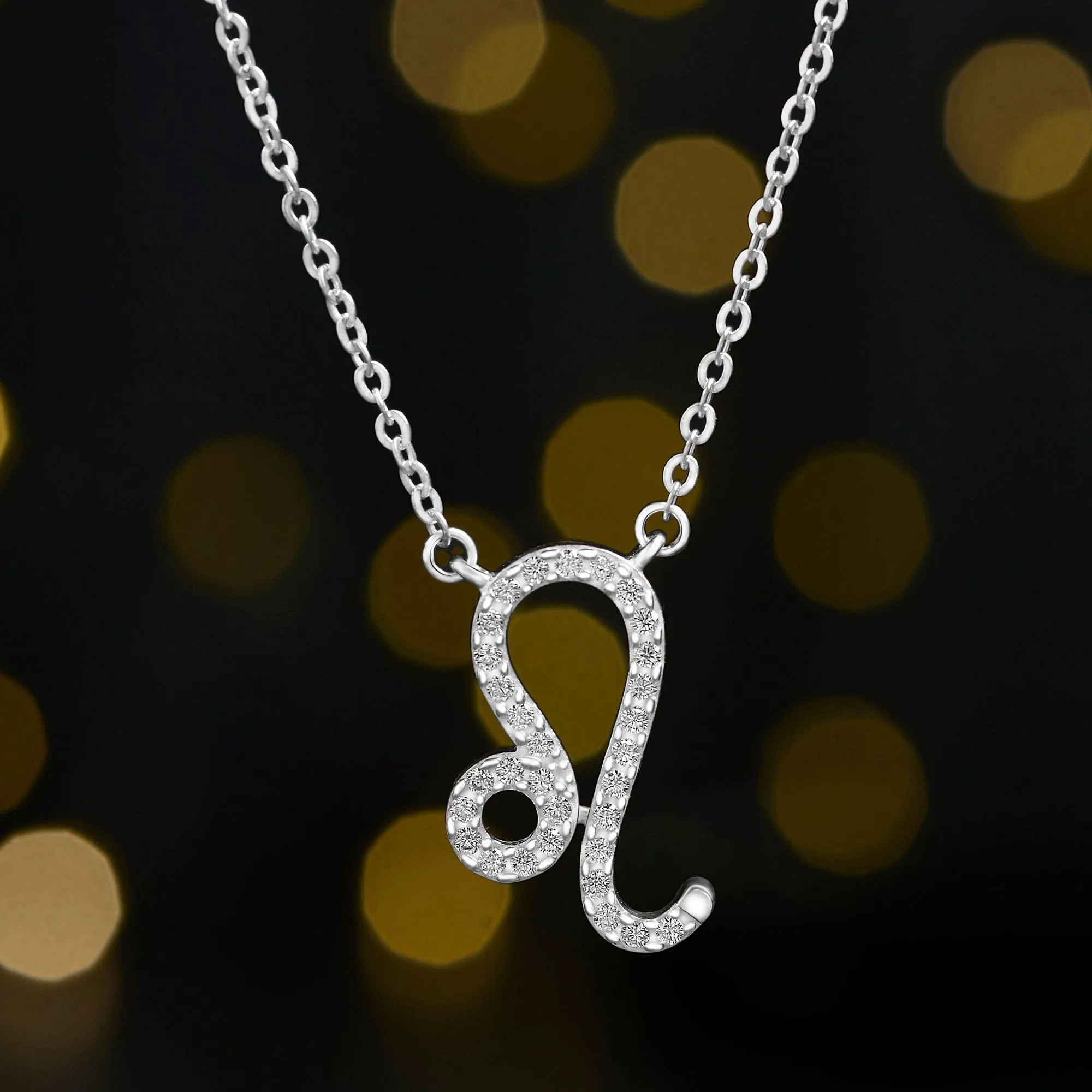 Leo Zodiac Necklace Silver Constellation Horoscope