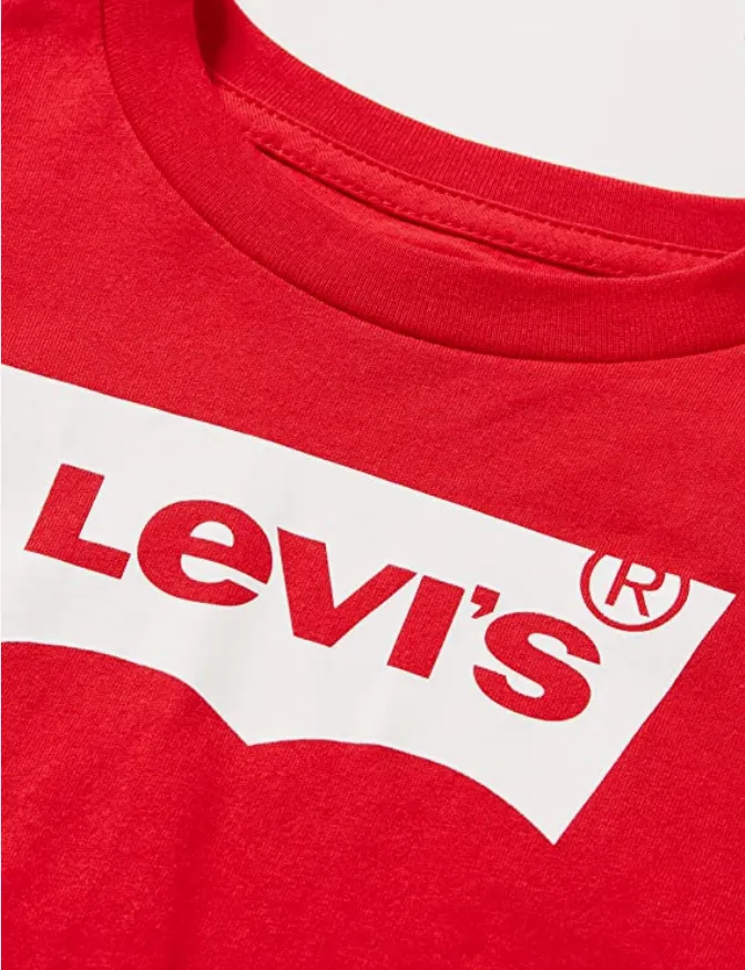 Levis Kids Batwing Tee children's long sleeve t-shirt 6E8646-R6W red